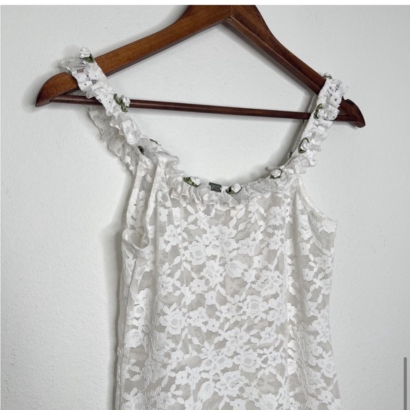 For Love & Lemons x Victoria’s Secret Lou Lace White Floral Slip Mini Dress - Picture 2 of 11